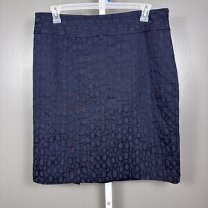 Dana Buchman Pencil Skirt Women's Size 16 Navy Blue Textured Vent Side Zip Lined